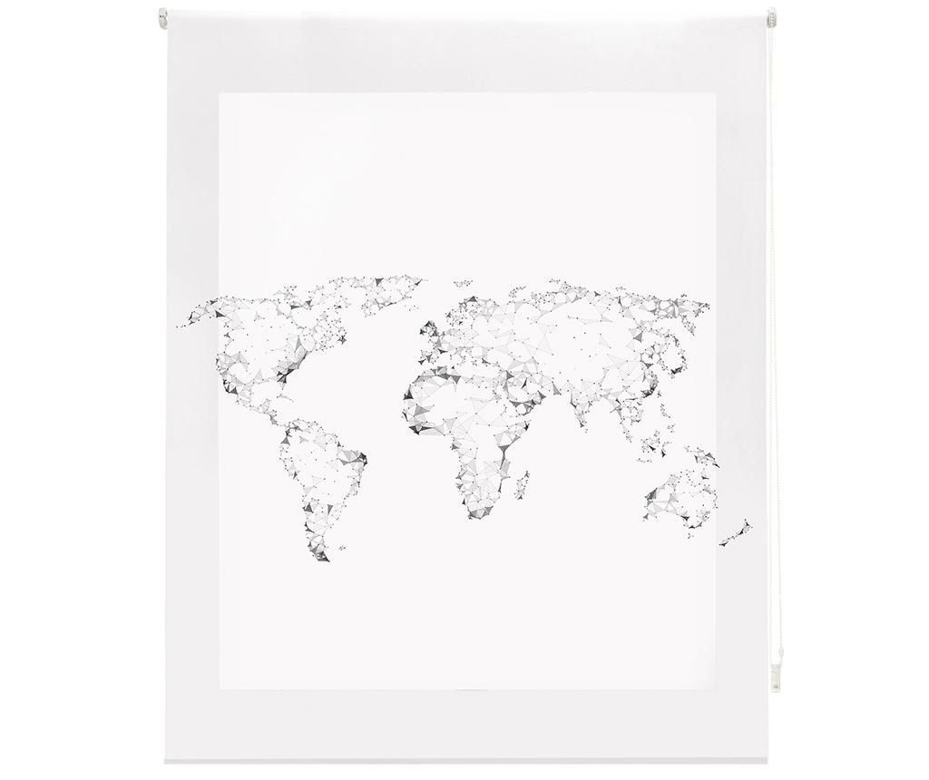 Jaluzea tip rulou World Map 160x180 cm - Blindecor, Alb