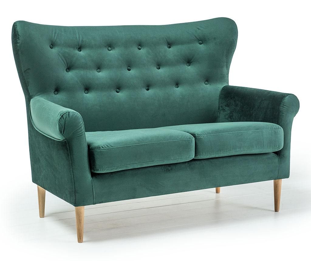 Canapea 2 locuri Optisofa, Amelie Dark Green, 140x81x97 cm - Optisofa, Verde