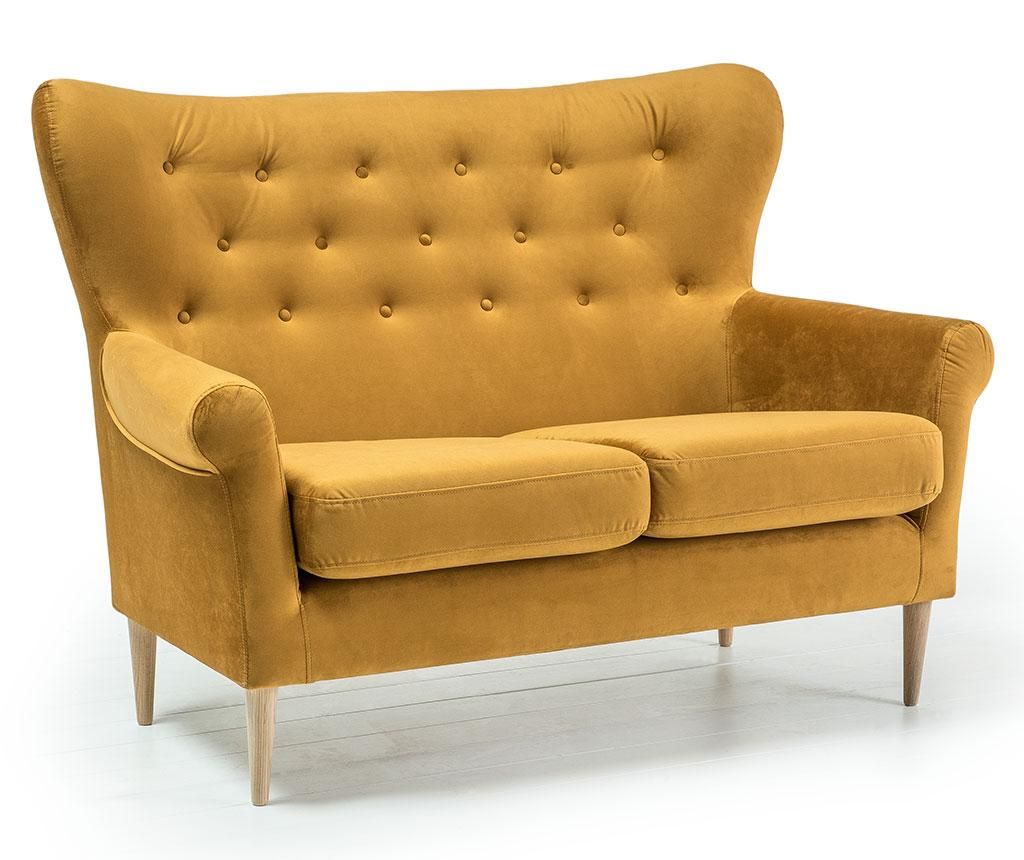 Canapea 2 locuri Optisofa, Amelie Golden, 140x81x97 cm - Optisofa, Galben & Auriu