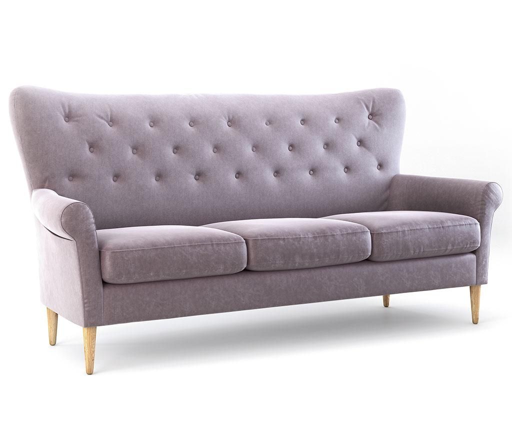 Canapea 3 locuri Amelie Powder Pink - Optisofa, Roz