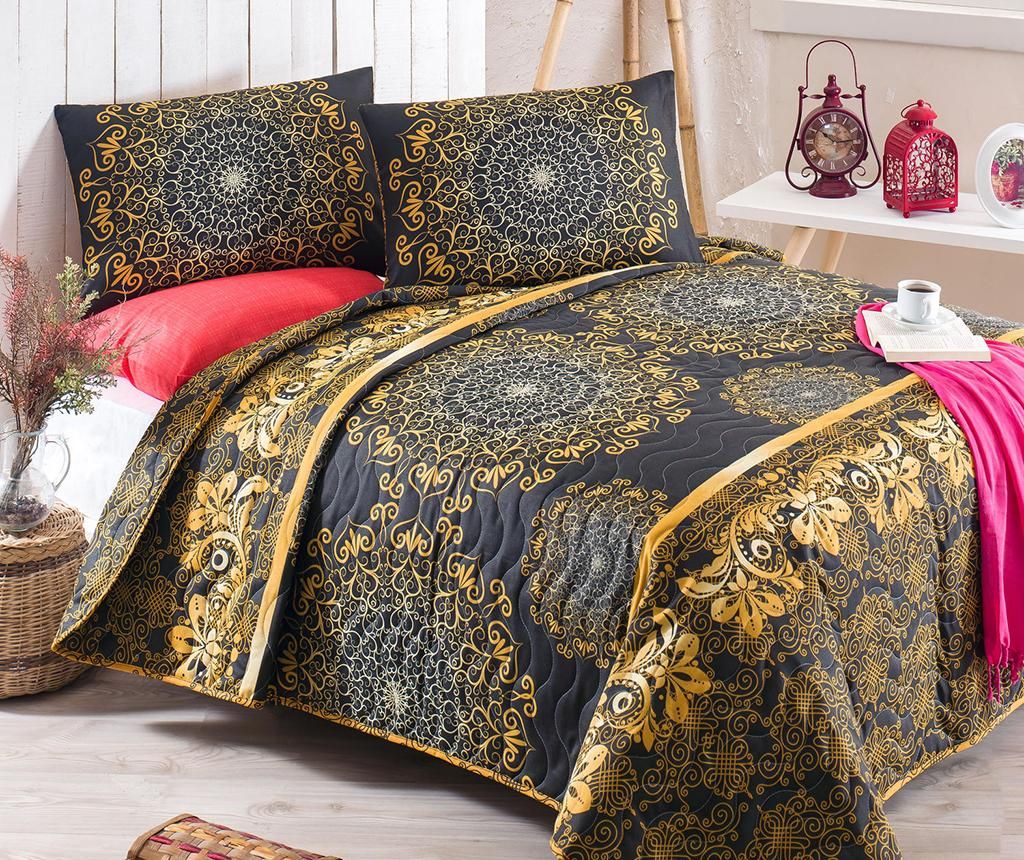 Set cuvertura matlasata Single Sehri Ala Gold - Eponj Home, Multicolor