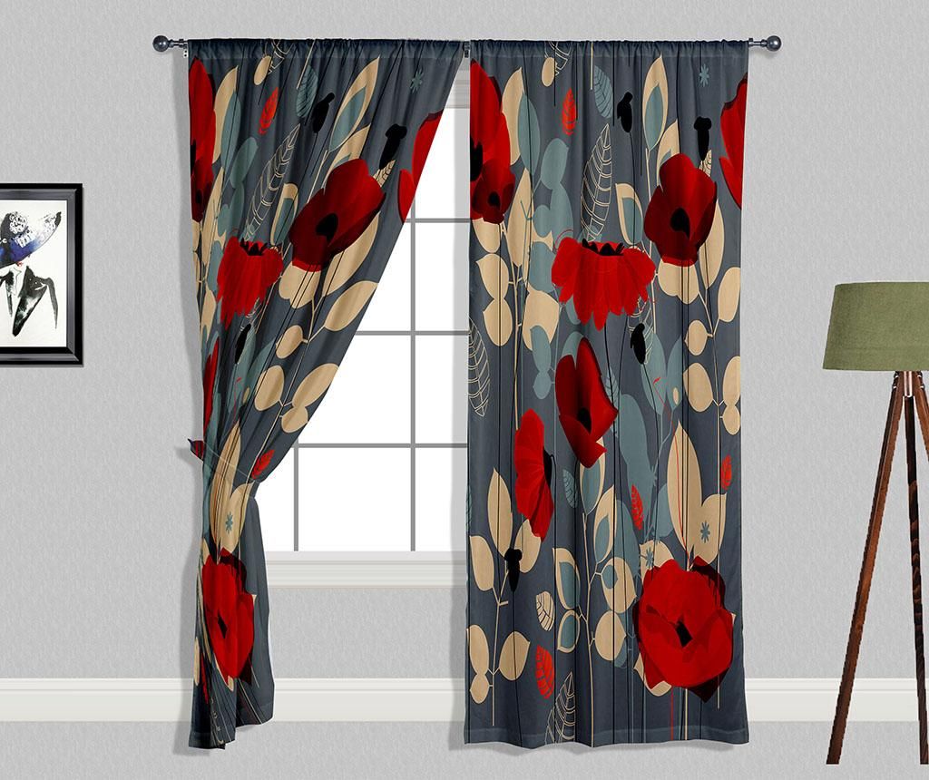 Set 2 draperii Poppy 140×240 cm – Oyo Home, Multicolor Oyo Home imagine reduceri 2022