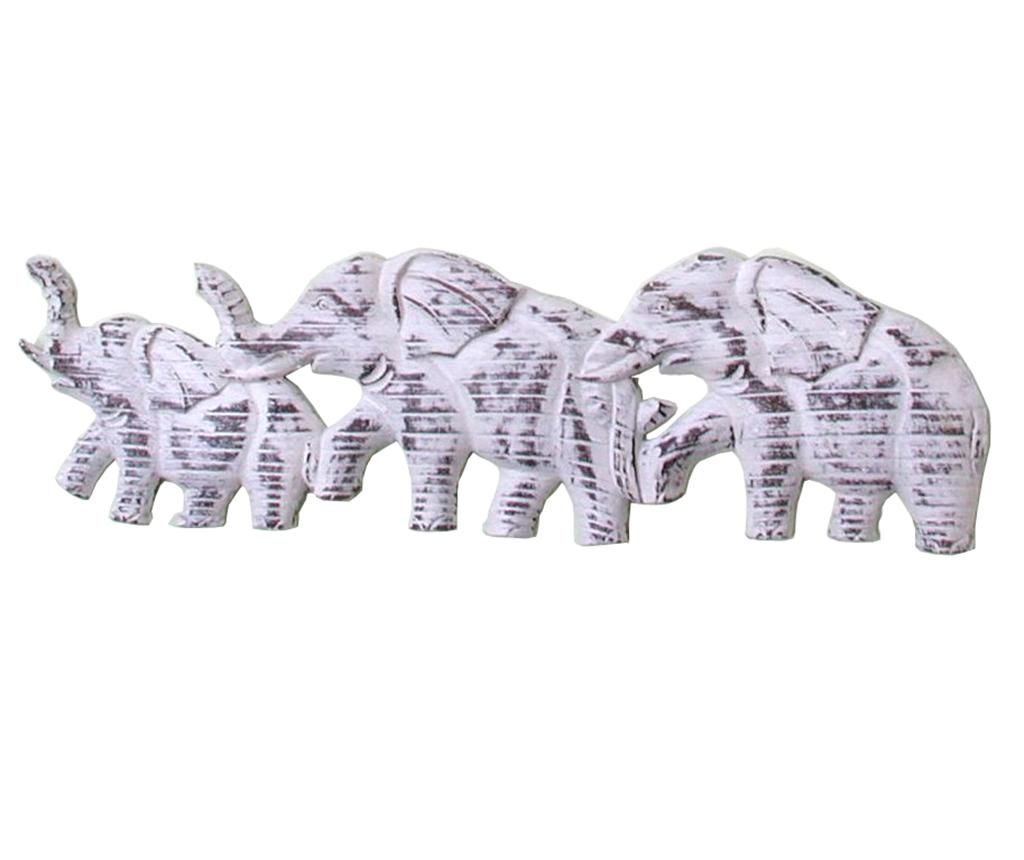 Decoratiune de perete Vintage Elephants - Bolzonella, Alb