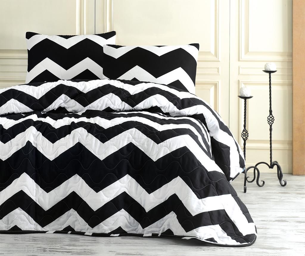 Cuvertura matlasata Big Zigzag Black White 200x250 cm