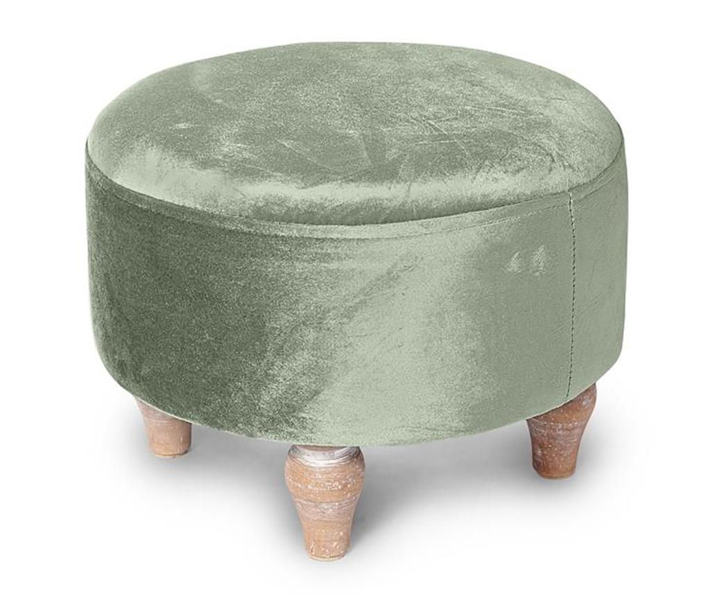 Taburet pentru picioare Rebecca Velvet Round Green