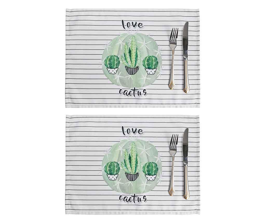 Set 2 individualuri Love Cactus 33x45 cm