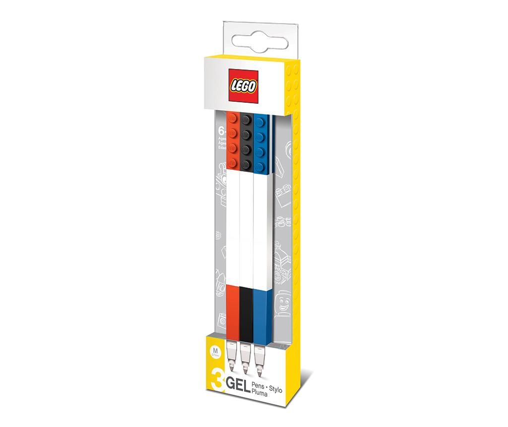 Set 3 pixuri cu gel Lego Red Blue Black