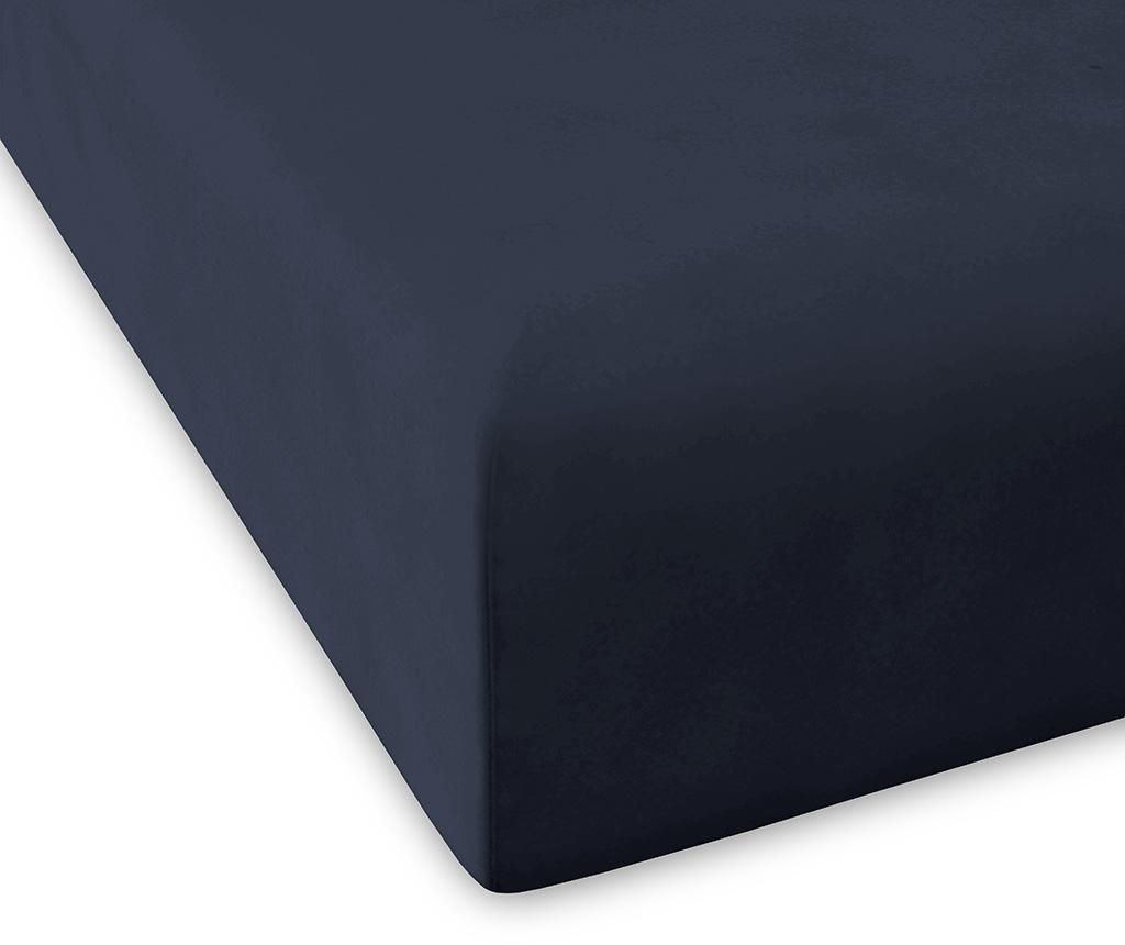 Cearsaf de pat cu elastic Percale Pure Marine 150x200 cm - Guy Laroche Home, Albastru
