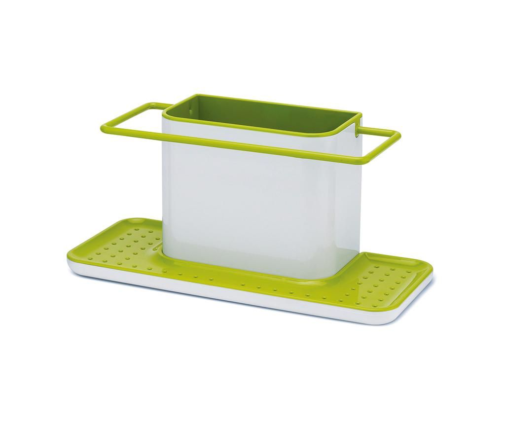 Suport pentru burete si perie de spalat vase Caddy Biggie White & Green