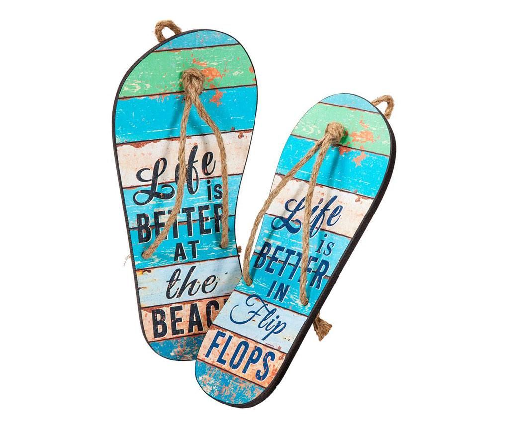 Set 2 decoratiuni de perete Flip Flops Life