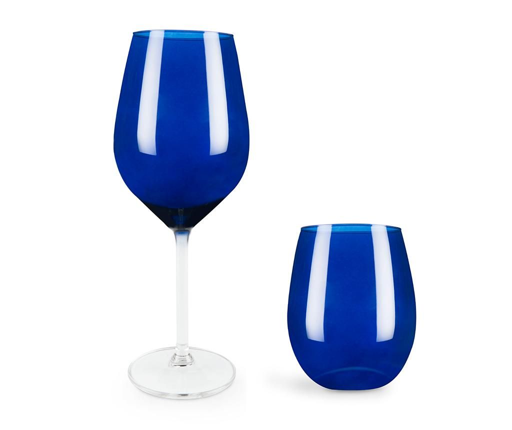 Set 12 pahare Excelsa, Cobalto, sticla, 40x23x30 cm – Excelsa, Albastru Excelsa imagine 2022