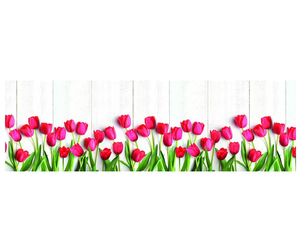 Covor Webtappeti, Tulipani, 58x140 cm, poliester, bumbac - Webtappeti, Multicolor