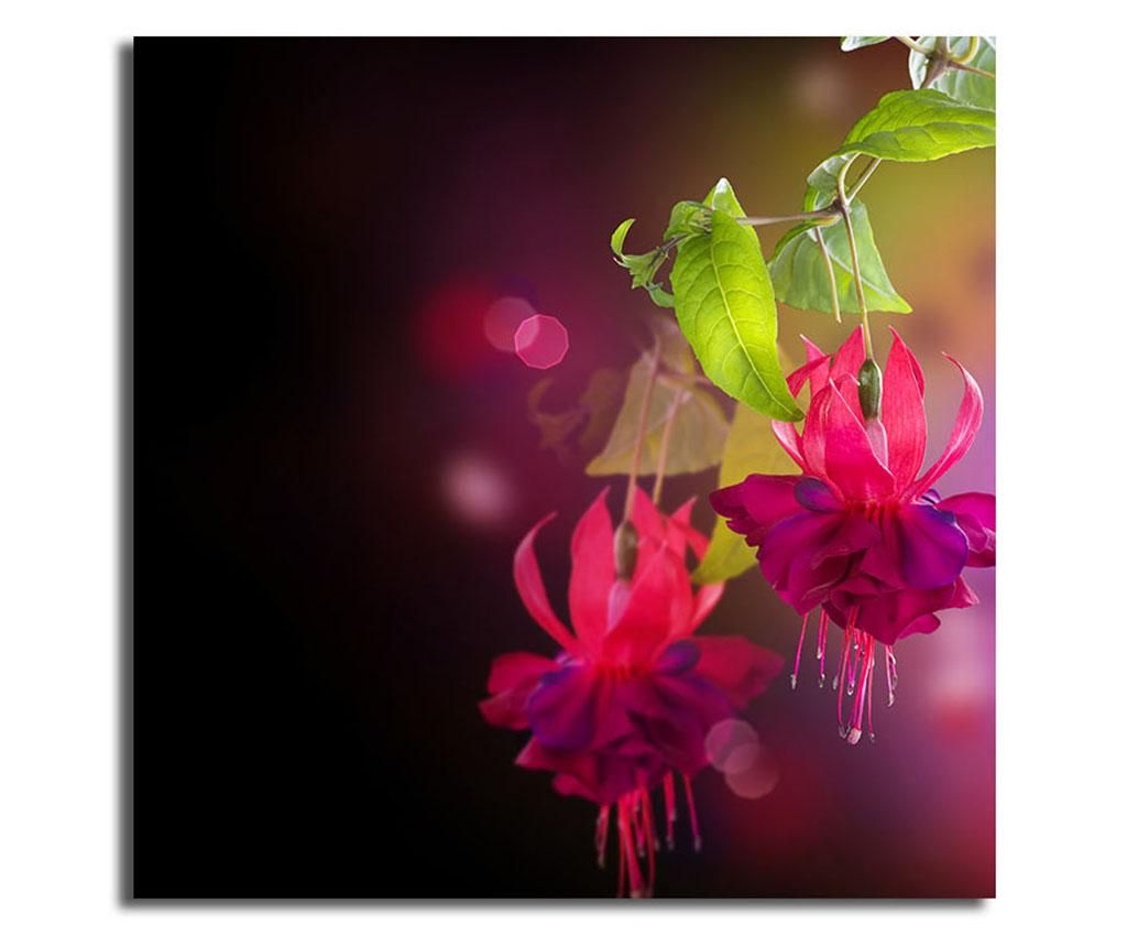 Tablou Fuchsia Flowers 45x45 cm - Horizon, Mov,Negru