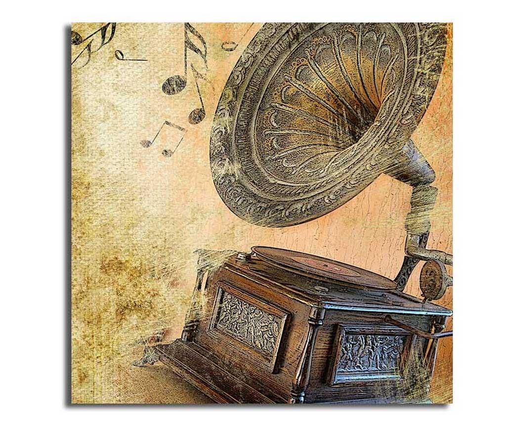 Tablou Gramophone 45x45 cm - Bonanza, Crem