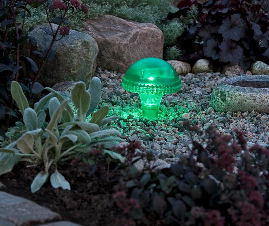 Lampa solara Assisi Mushroom Green - Konstsmide, Verde