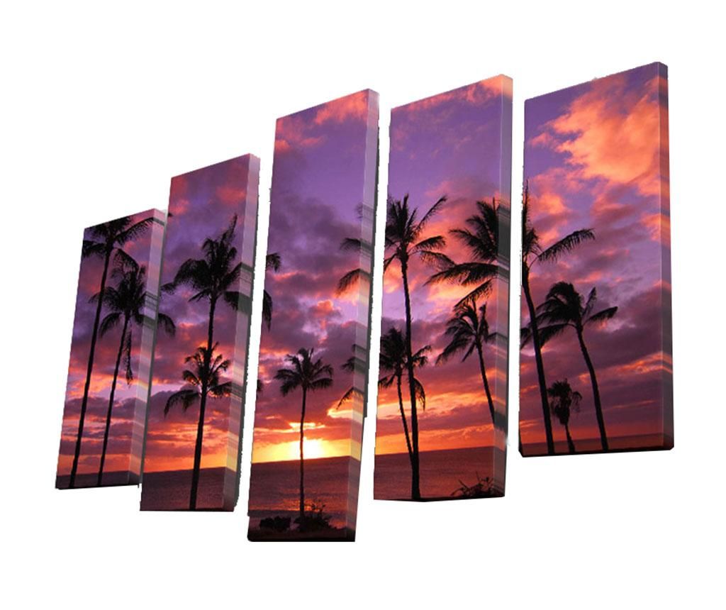 Set 5 tablouri Palm Sky 105x70cm