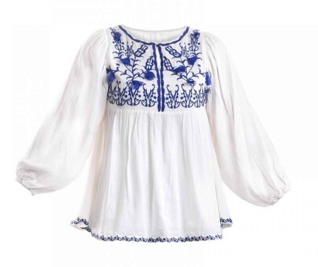 Bluza cu maneca lunga dama Elaine White and Blue ONE SIZE