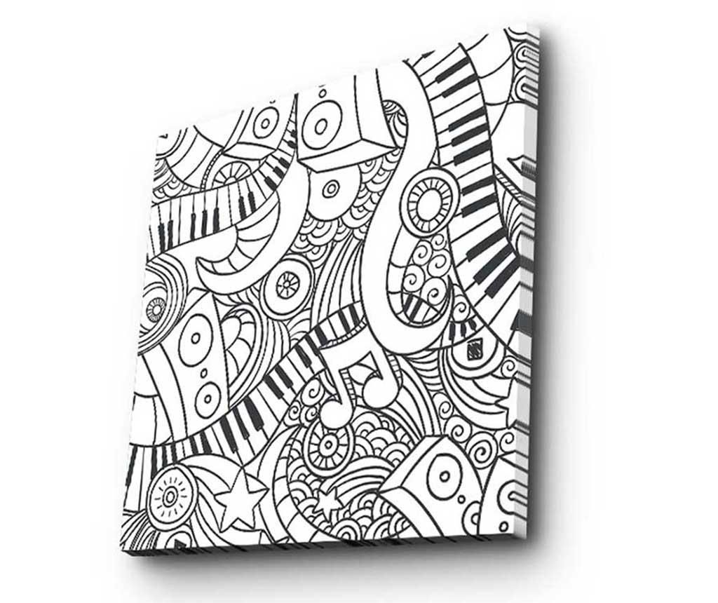 Tablou DIY Music Vibes 45×45 cm – My Design, Alb