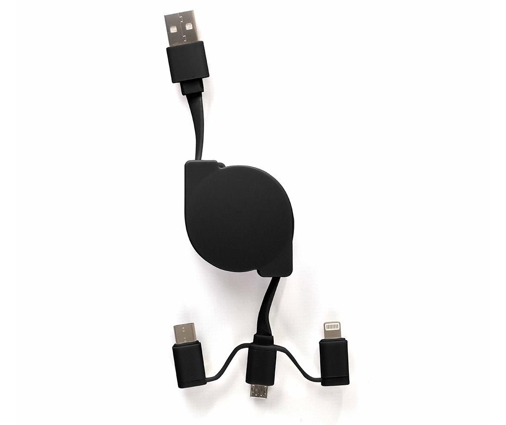 Cablu de date USB retractabil Neo Black – LIVOO, Negru LIVOO imagine 2022