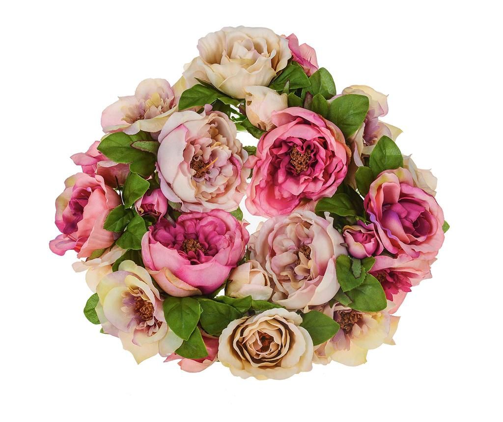 Buchet flori artificiale Roses Wreath - Dino Bianchi, Gri & Argintiu