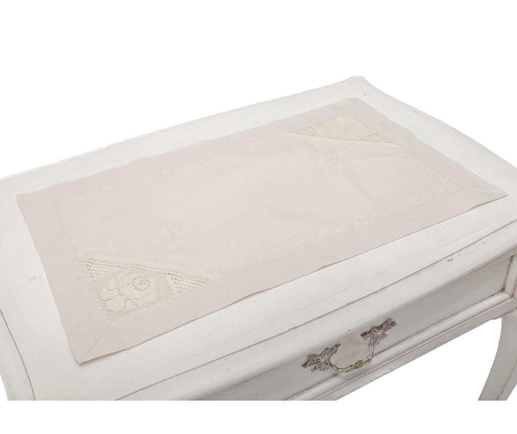 Servet de masa Valentini Bianco, Carina, bumbac, 30×50 cm – Valentini Bianco, Alb Valentini Bianco