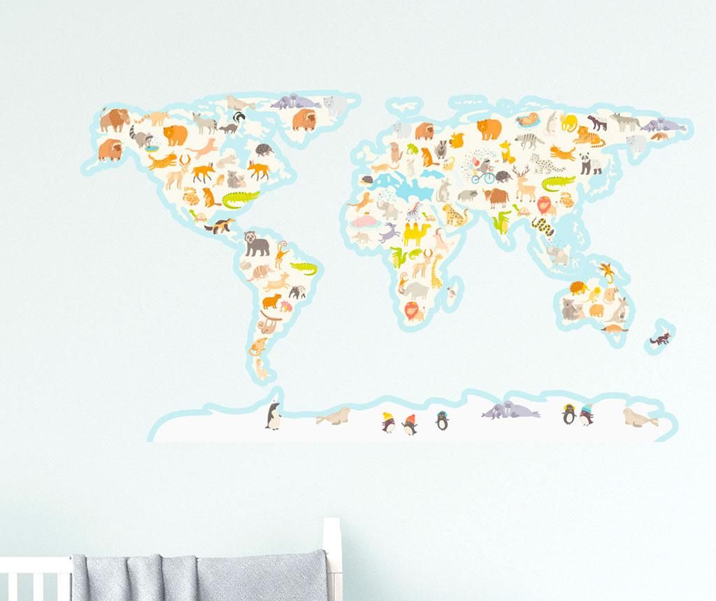 Sticker Worldmap Animals