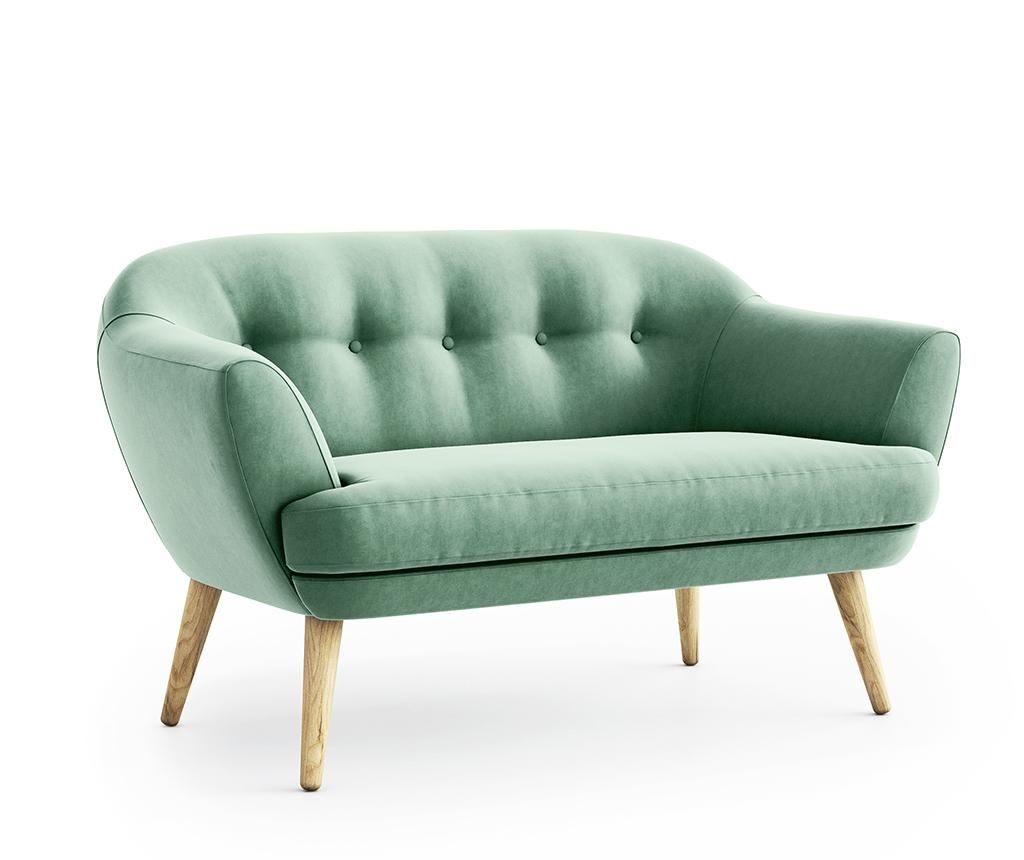 Canapea 2 locuri Optisofa, Elsa Riviera Light Green, 135x86x77 cm - Optisofa, Verde