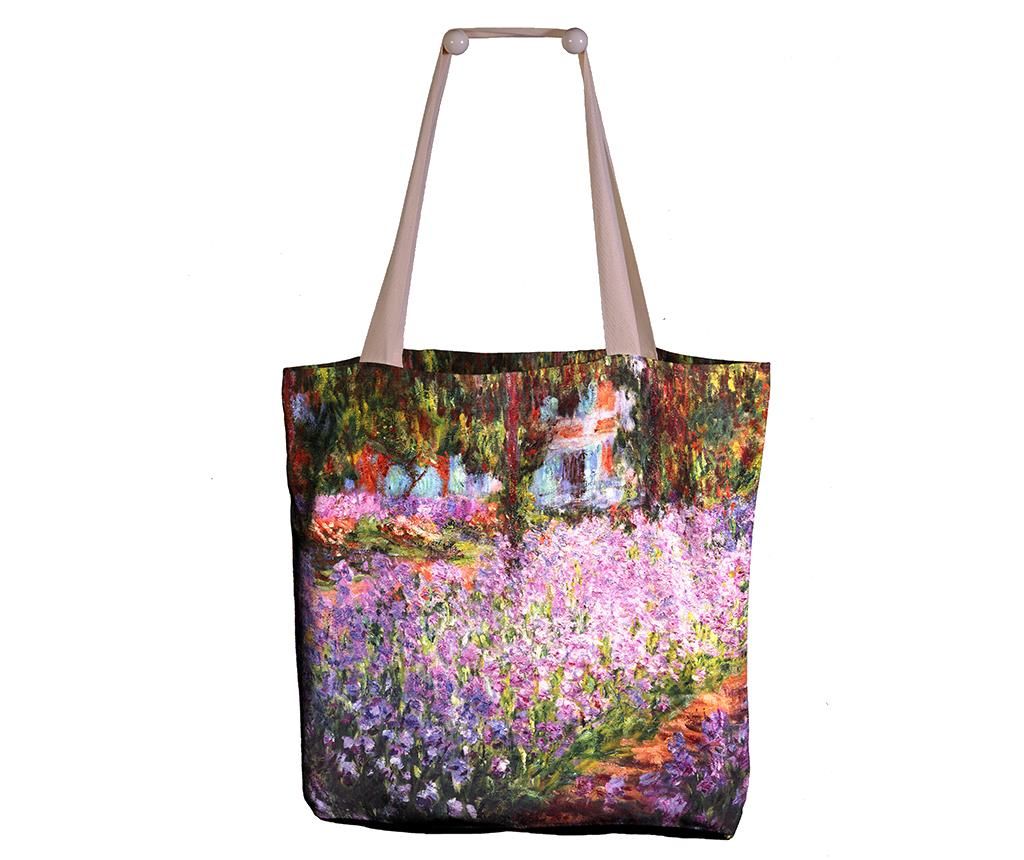 Geanta Polo Ovest, Monet Artist Garden, canvas imprimat digital din 100% bumbac - Polo Ovest, Multicolor