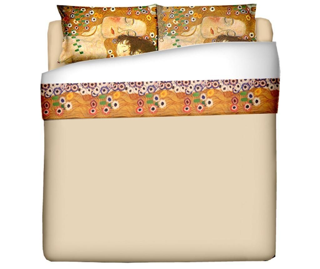 Set cearsaf de pat si 2 fete de perna King Ranforce Klimt Mother and Child