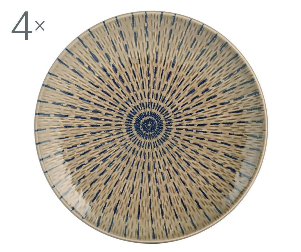 Set 4 farfurii pentru desert H&h, Tahiti, ceramica, ⌀21 cm, 21x21x3 cm – H&H, Maro H&H