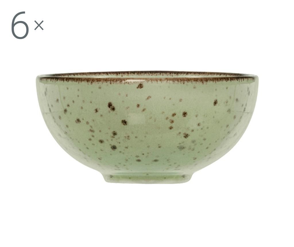 Set 6 boluri H&h, Mimosa Green Miko, ceramica, ⌀12 cm, verde, 12x12x6 cm – H&H, Verde H&H imagine reduceri 2022
