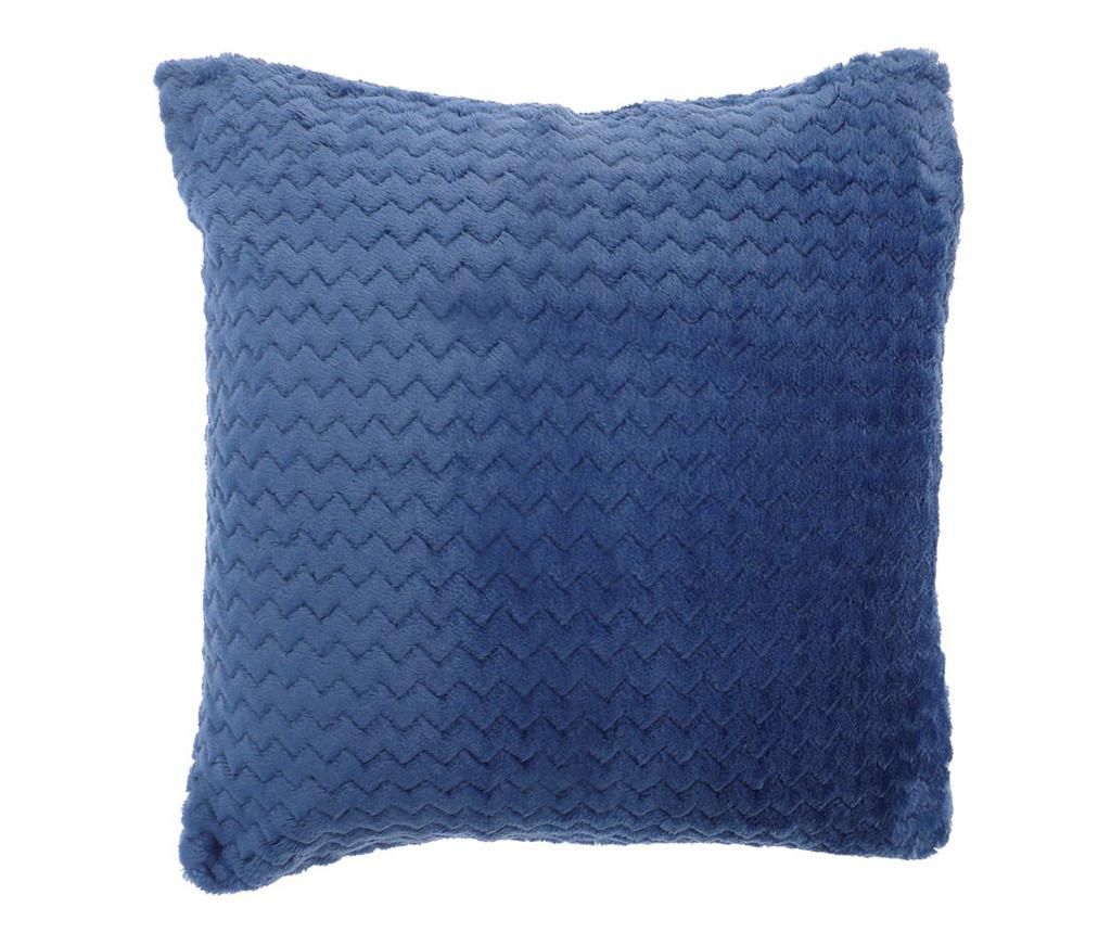 Perna decorativa Chevron Fleece Blue 55x55 cm