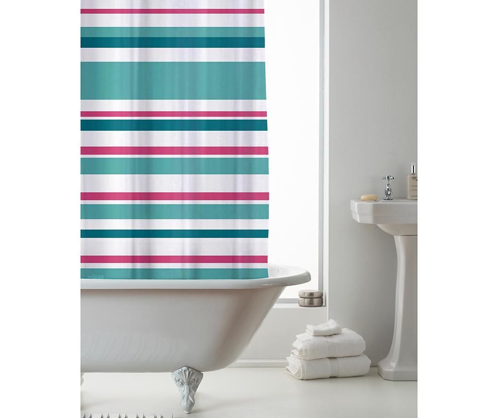 Perdea de dus Ace Striped Pink Teal 180x180 cm