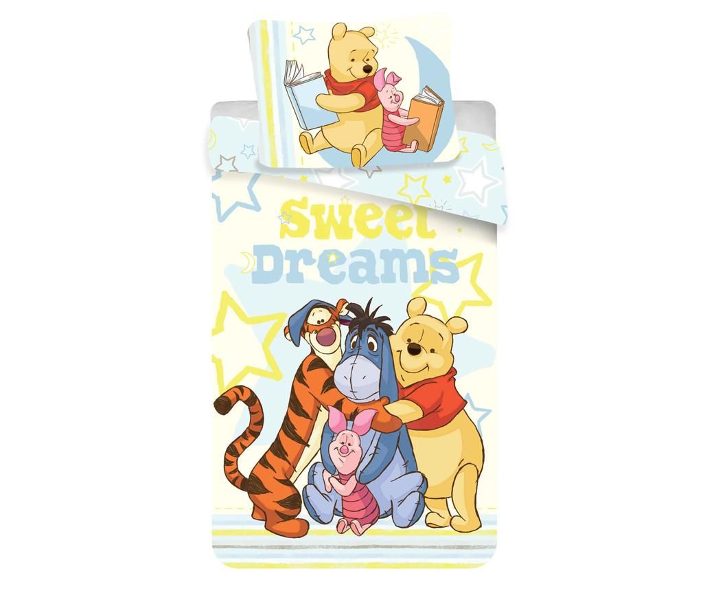 Set de pat Single Ranforce Winnie the Pooh Sweet Dreams – Winnie the Pooh by Disney, Multicolor vivre.ro
