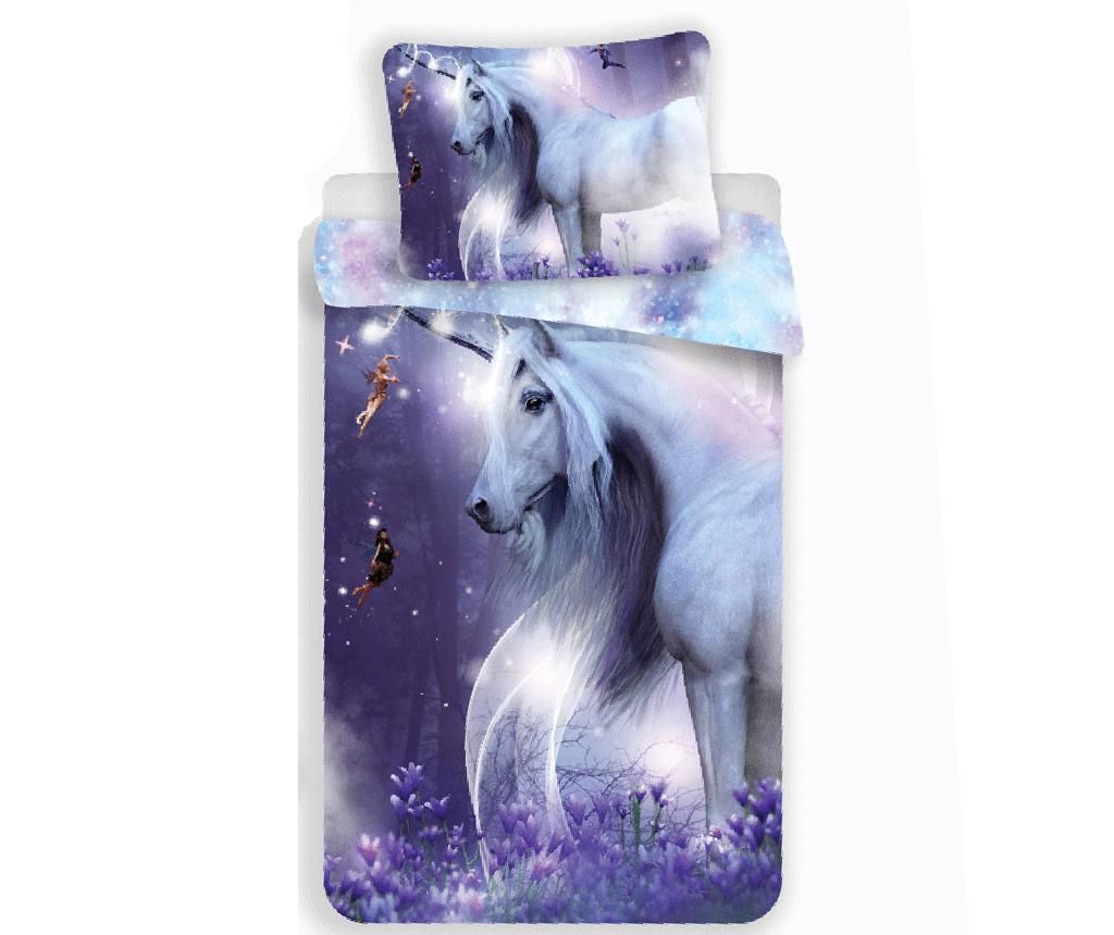 Set de pat Single Ranforce Unicorn - Sweet home, Multicolor