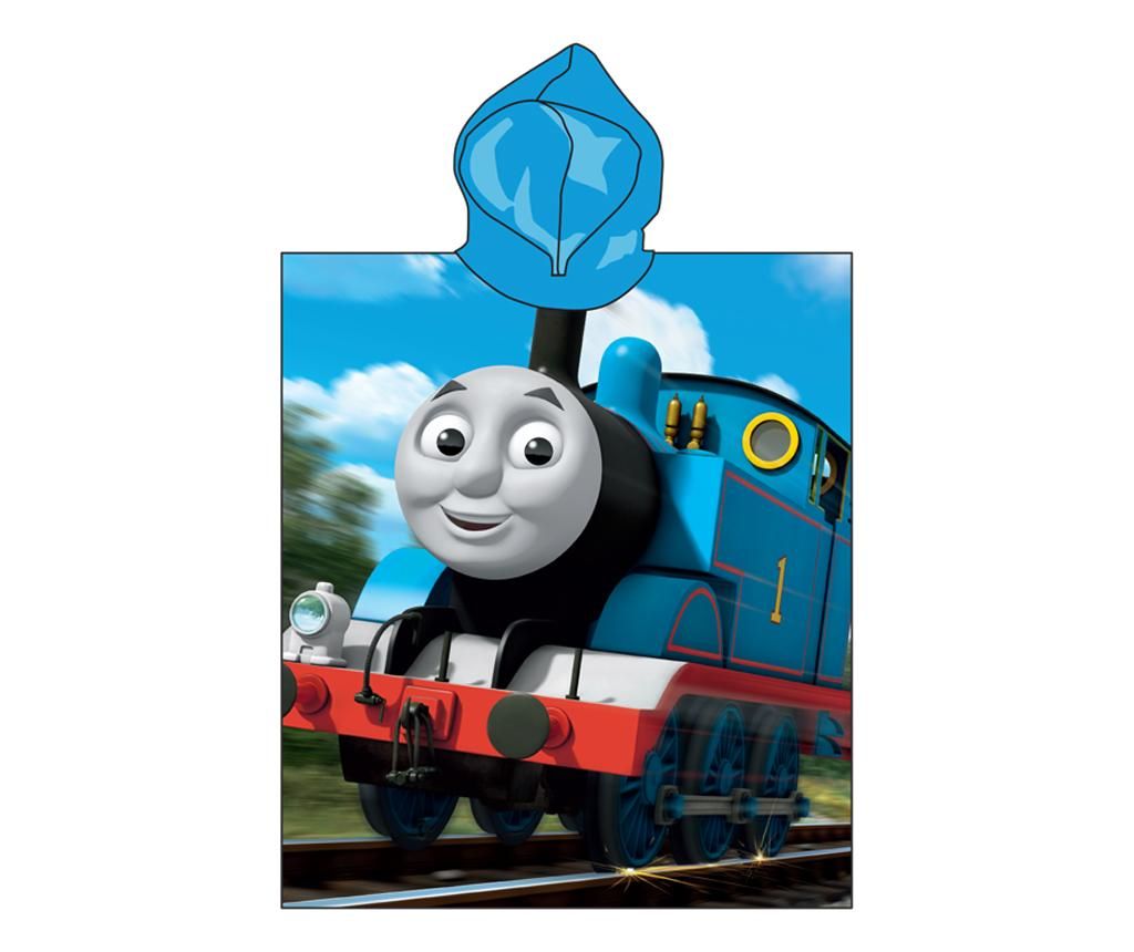 Prosop poncho copii Thomas And Friends, Thomas, bumbac terry, 116x56 cm - Thomas and Friends