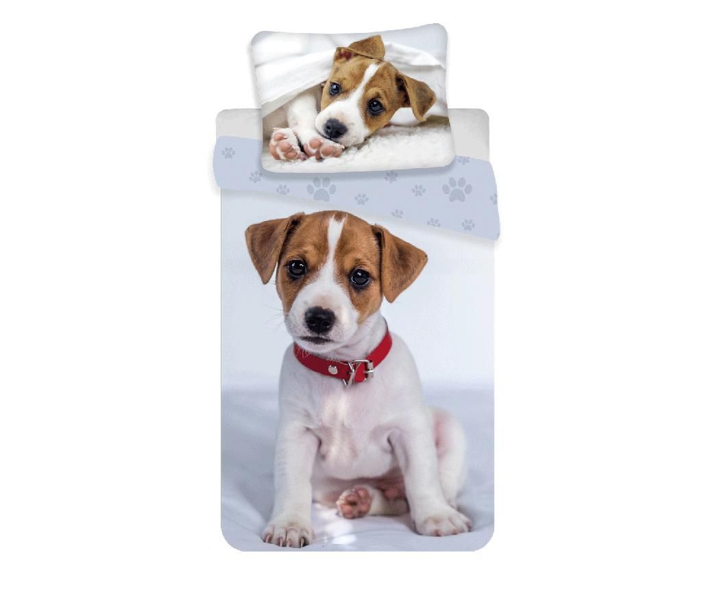 Set de pat Single Ranforce Puppy - Sweet home, Multicolor