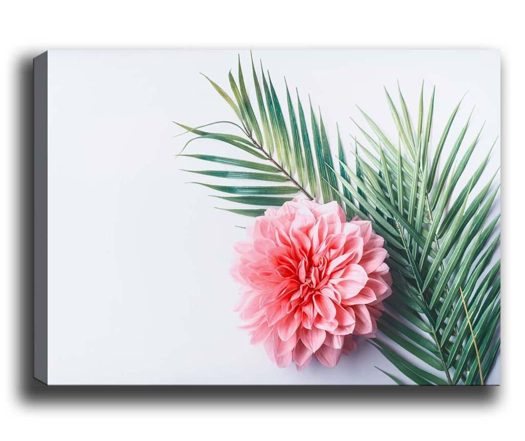 Tablou Tablo Center, Pink Flower, canvas imprimat din bumbac, 50×70 cm – Tablo Center, Roz,Verde Tablo Center