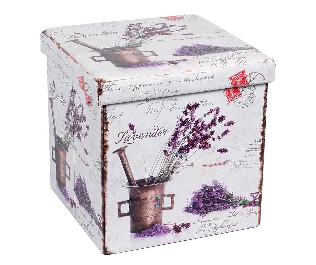 Taburet pliabil Unic Spot, Romantic Lavender, 38x38x38 cm - Unic Spot, Alb