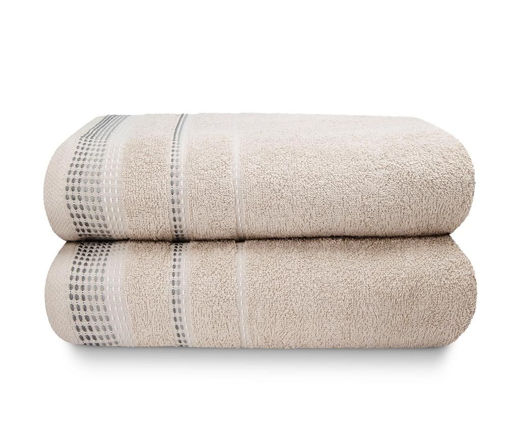 Set 2 prosoape de baie Berkley Natural 90x140 cm - Chateau de Belle Maison, Crem