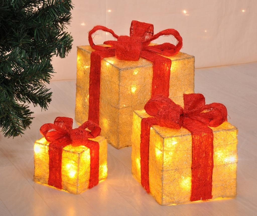 Set 3 decoratiuni luminoase Gift Lights