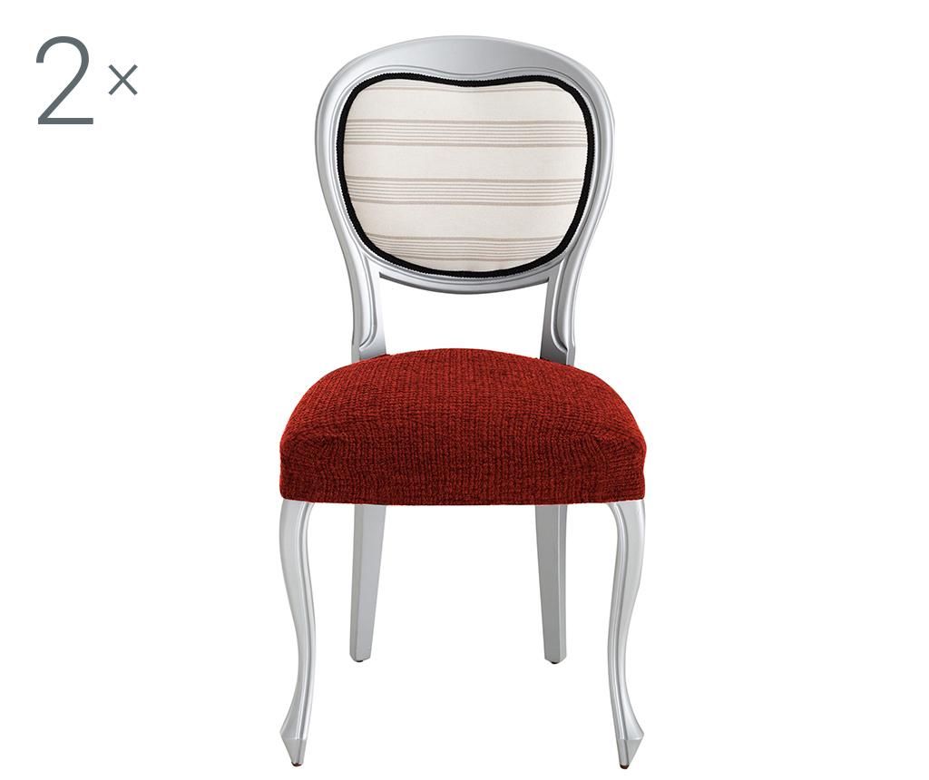 Set 2 huse elastice pentru scaun Dorian Dark Orange Backless 40×40 cm – Eysa, Portocaliu