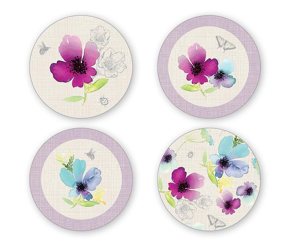 Set 4 coastere Chatsworth Floral Round