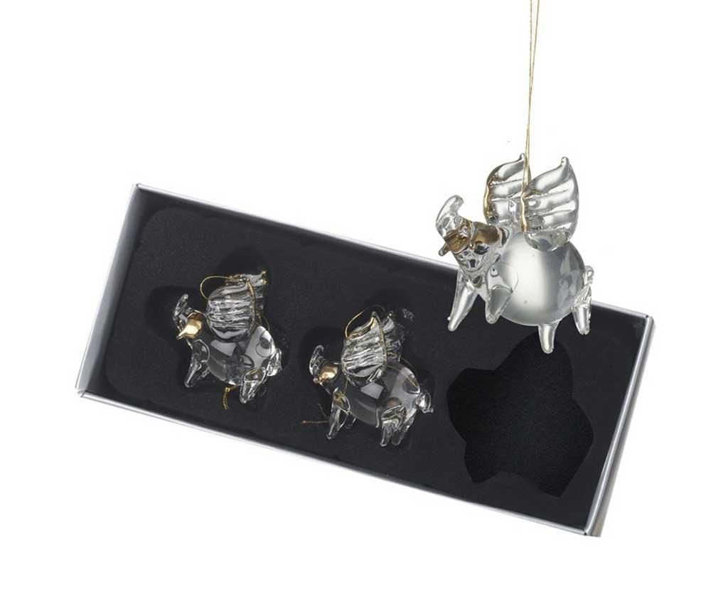 Set 3 decoratiuni suspendabile Flying Pigs