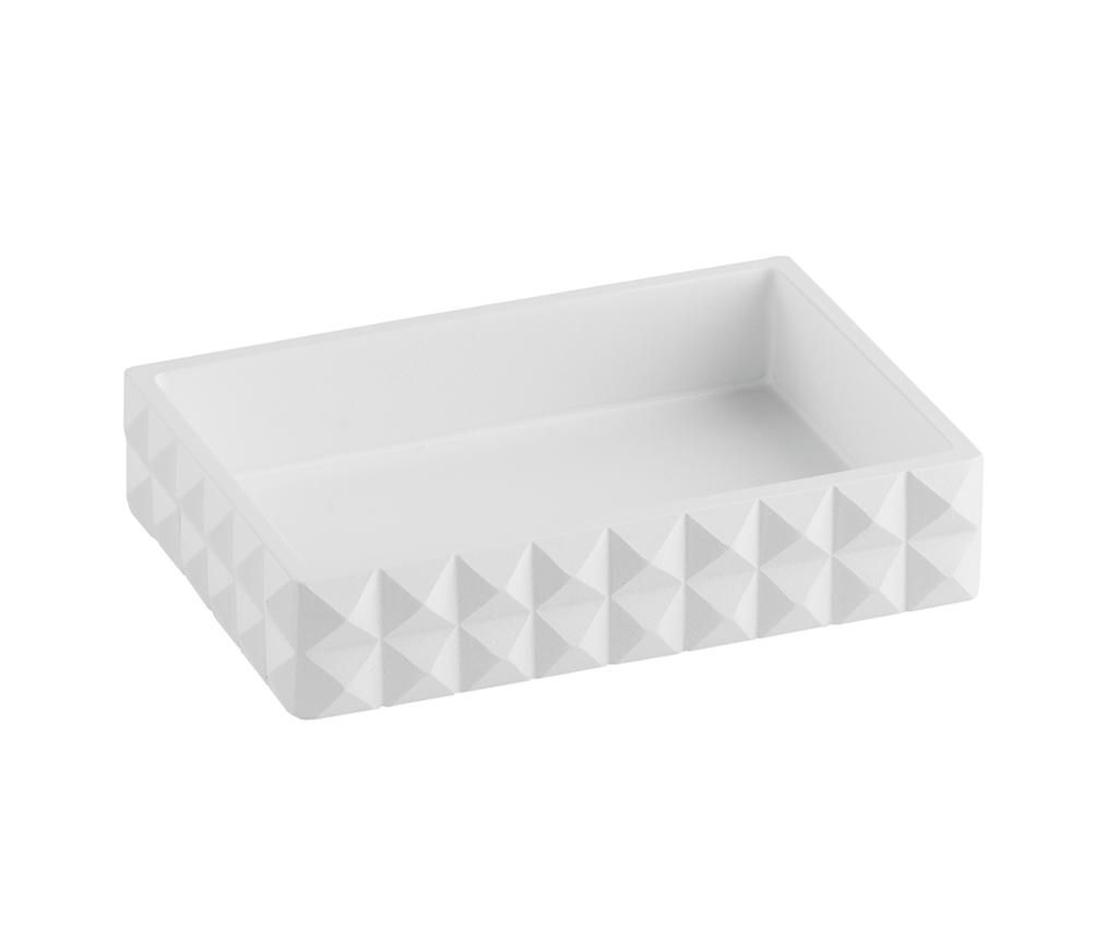 Savoniera Tft Home Furniture, Naama White, polirasina, 11x8x2 cm, alb - TFT Home Furniture, Alb