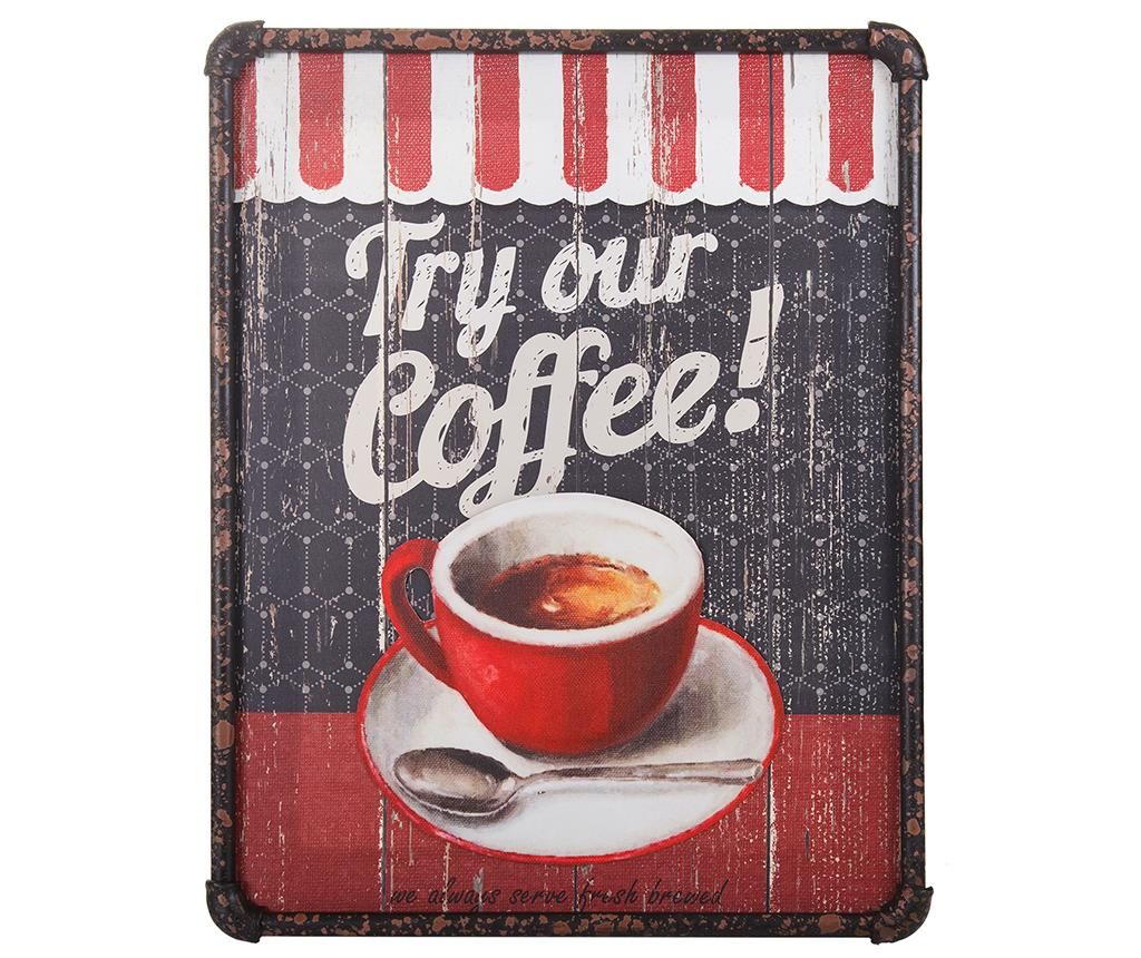 Tablou Try Our Coffee 3D 40x50 cm - Creaciones Meng, Multicolor