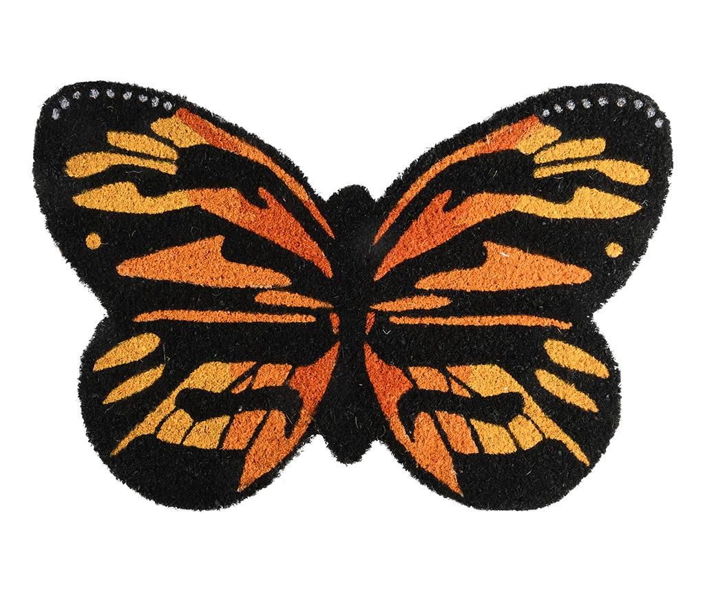 Covoras de intrare Butterfly 40x60 cm - Esschert Design, Negru,Portocaliu