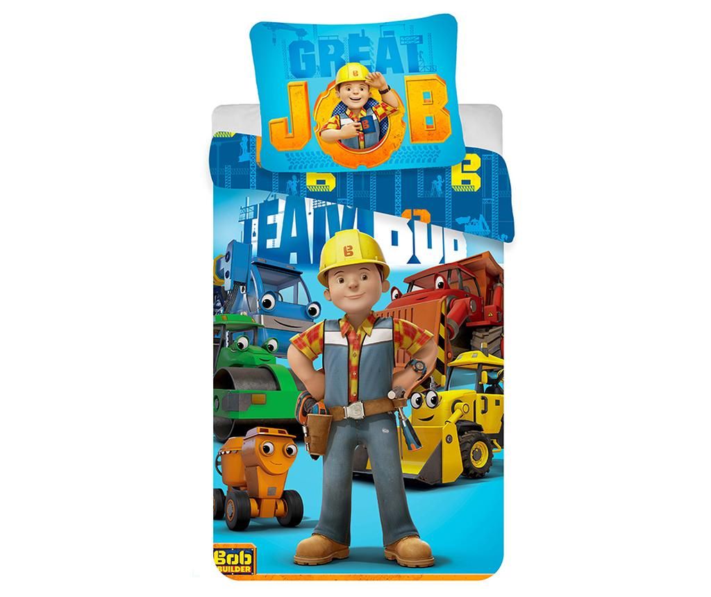 Set de pat Single Ranforce Bob Great Job – Bob the Builder, Multicolor