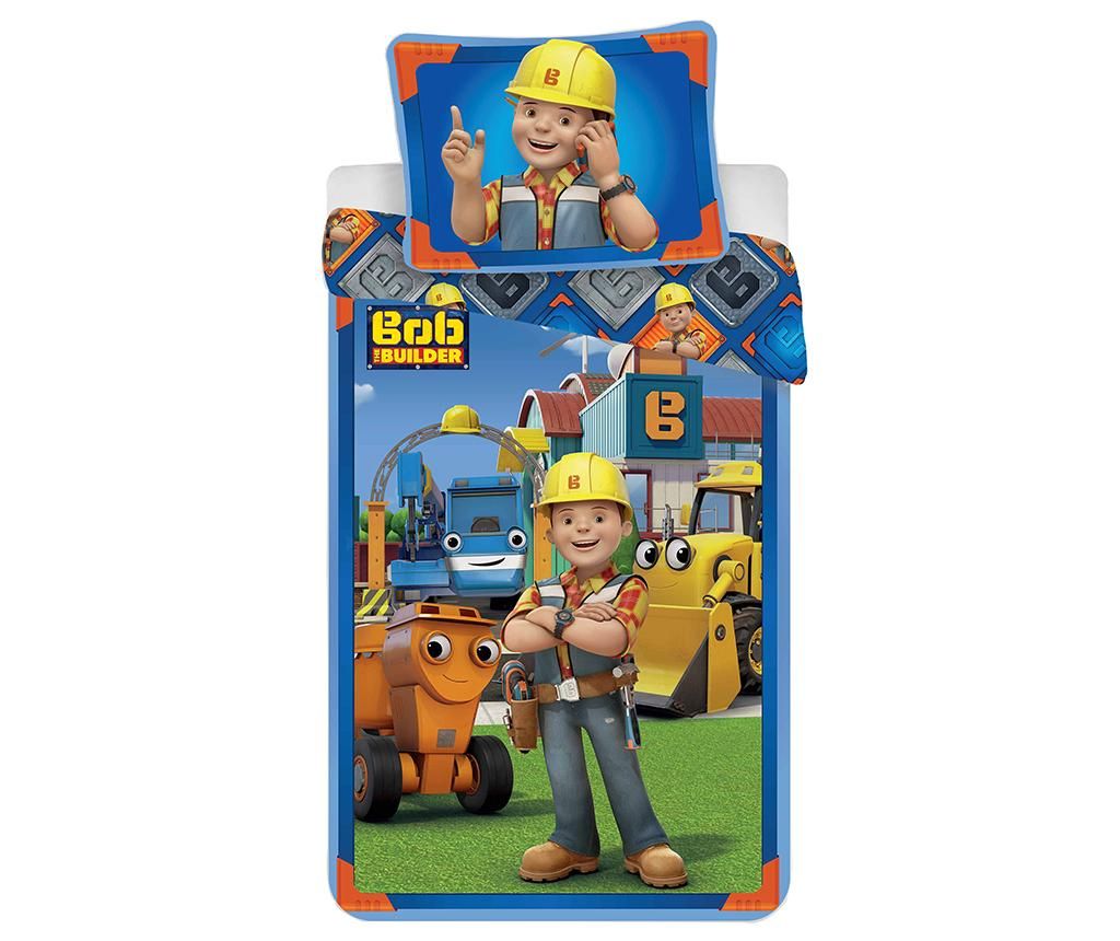 Set de pat Single Ranforce Bob – Bob the Builder, Multicolor Bob the Builder