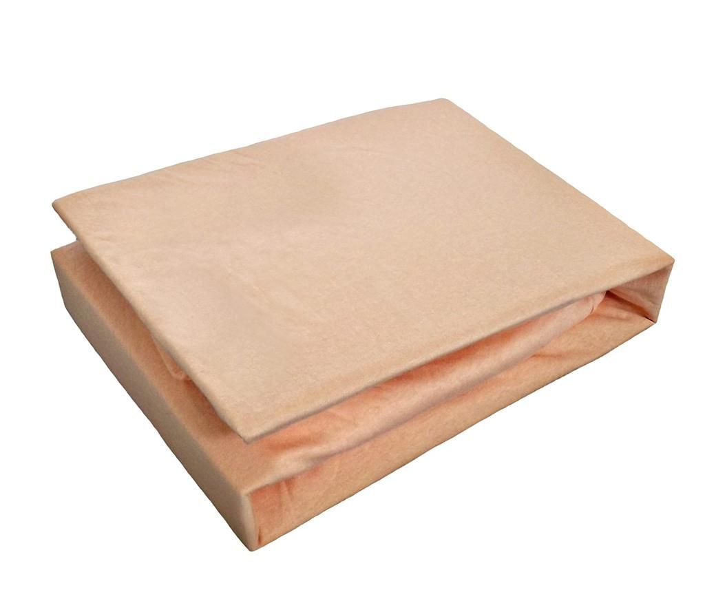 Cearsaf de pat cu elastic Jersey Beige 100x200 cm